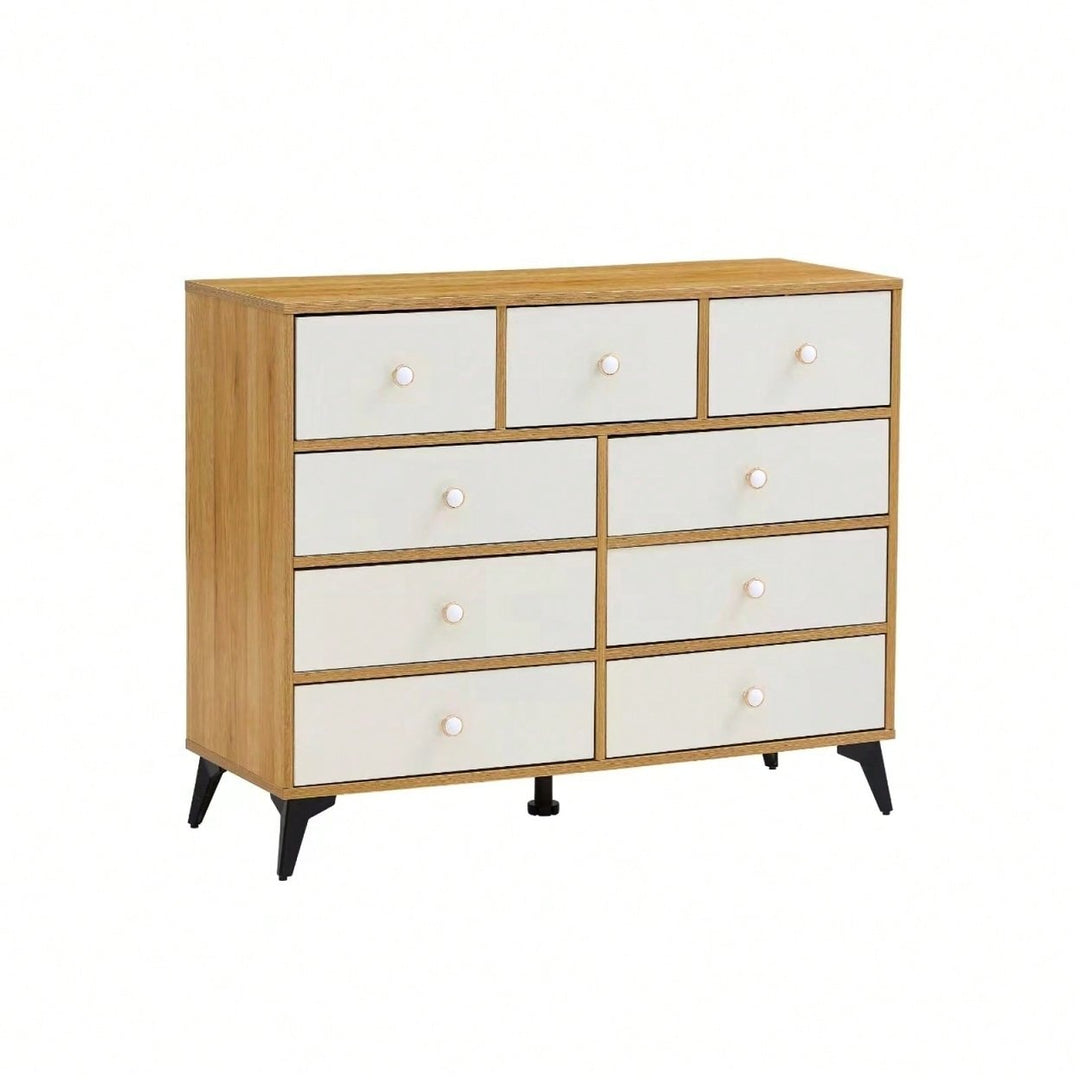 Modern 9-Drawer Storage Cabinet for Bedroom and Living Room Organization Stylish MDF Chest for Kitchen and Hallway Image 9