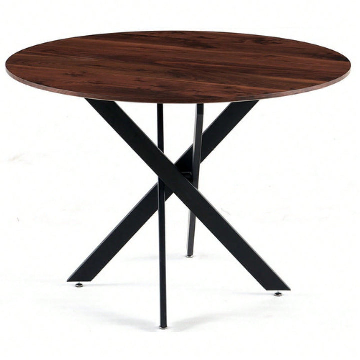 Mid-Century Dining Table For 4-6 People With Round Mdf Table Top, Pedestal Dining Table, End Table Leisure Coffee Table Image 2