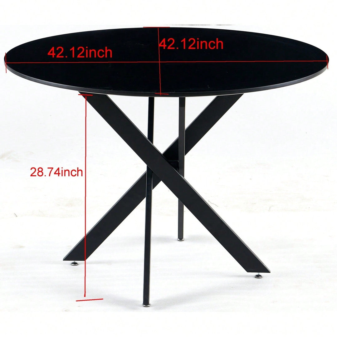 Mid-Century Dining Table For 4-6 People With Round Mdf Table Top, Pedestal Dining Table, End Table Leisure Coffee Table Image 5