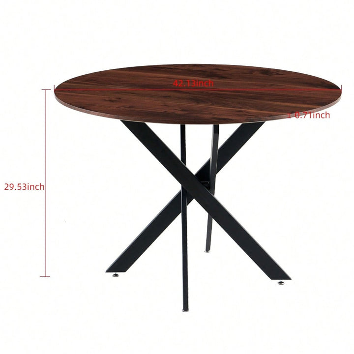 Mid-Century Dining Table For 4-6 People With Round Mdf Table Top, Pedestal Dining Table, End Table Leisure Coffee Table Image 10