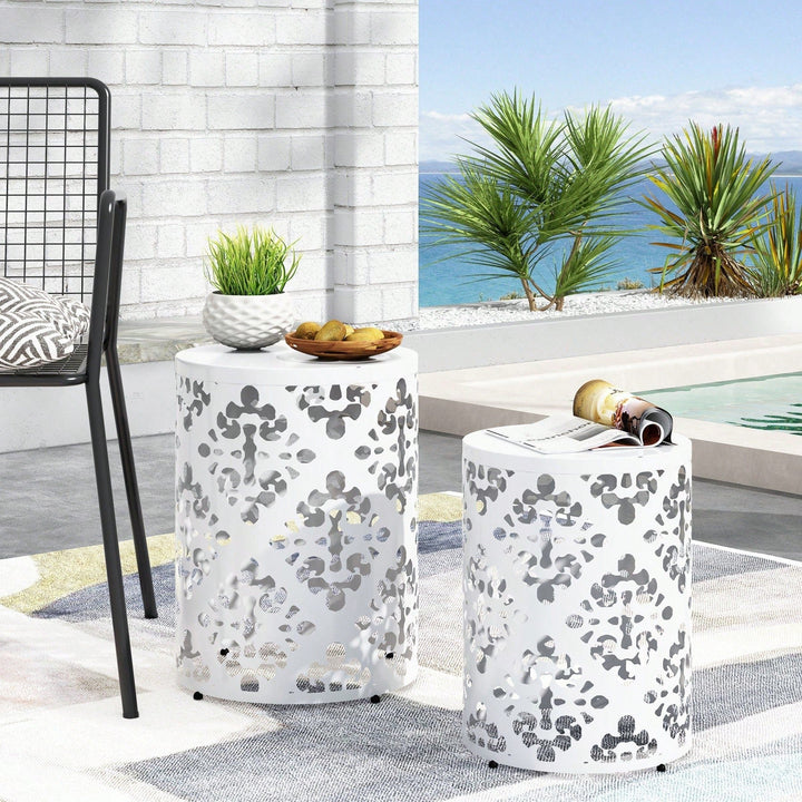 Metal S/2 Outdoor End Table Image 3