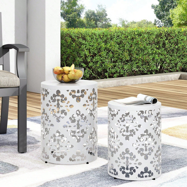 Metal S/2 Outdoor End Table Image 4