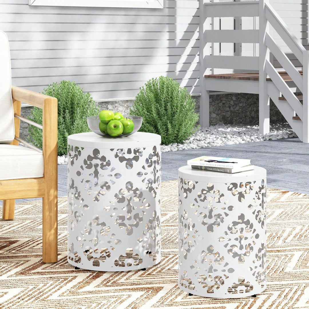 Metal S/2 Outdoor End Table Image 5