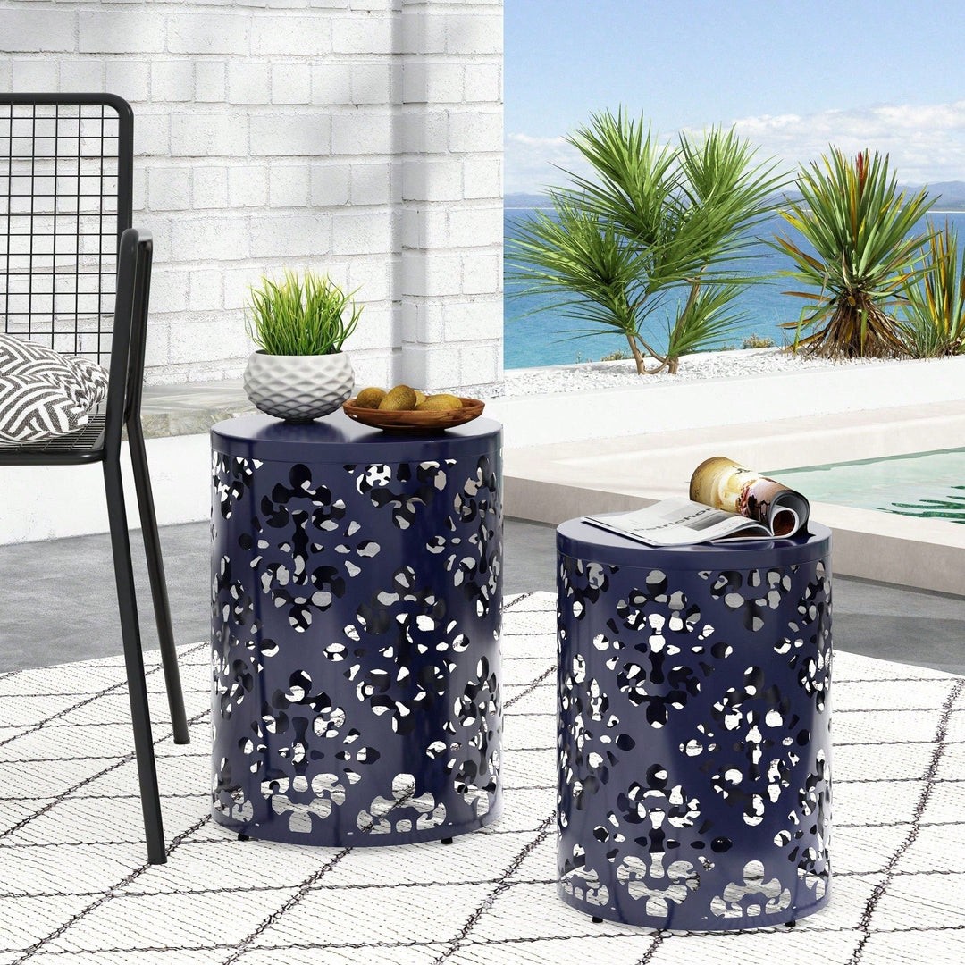 Metal S/2 Outdoor End Table Image 9