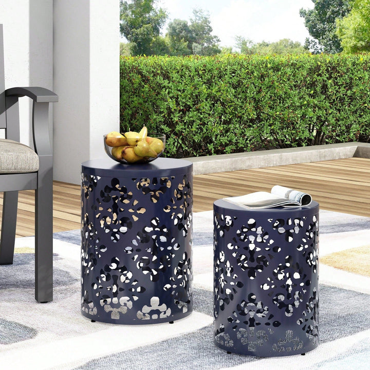 Metal S/2 Outdoor End Table Image 10