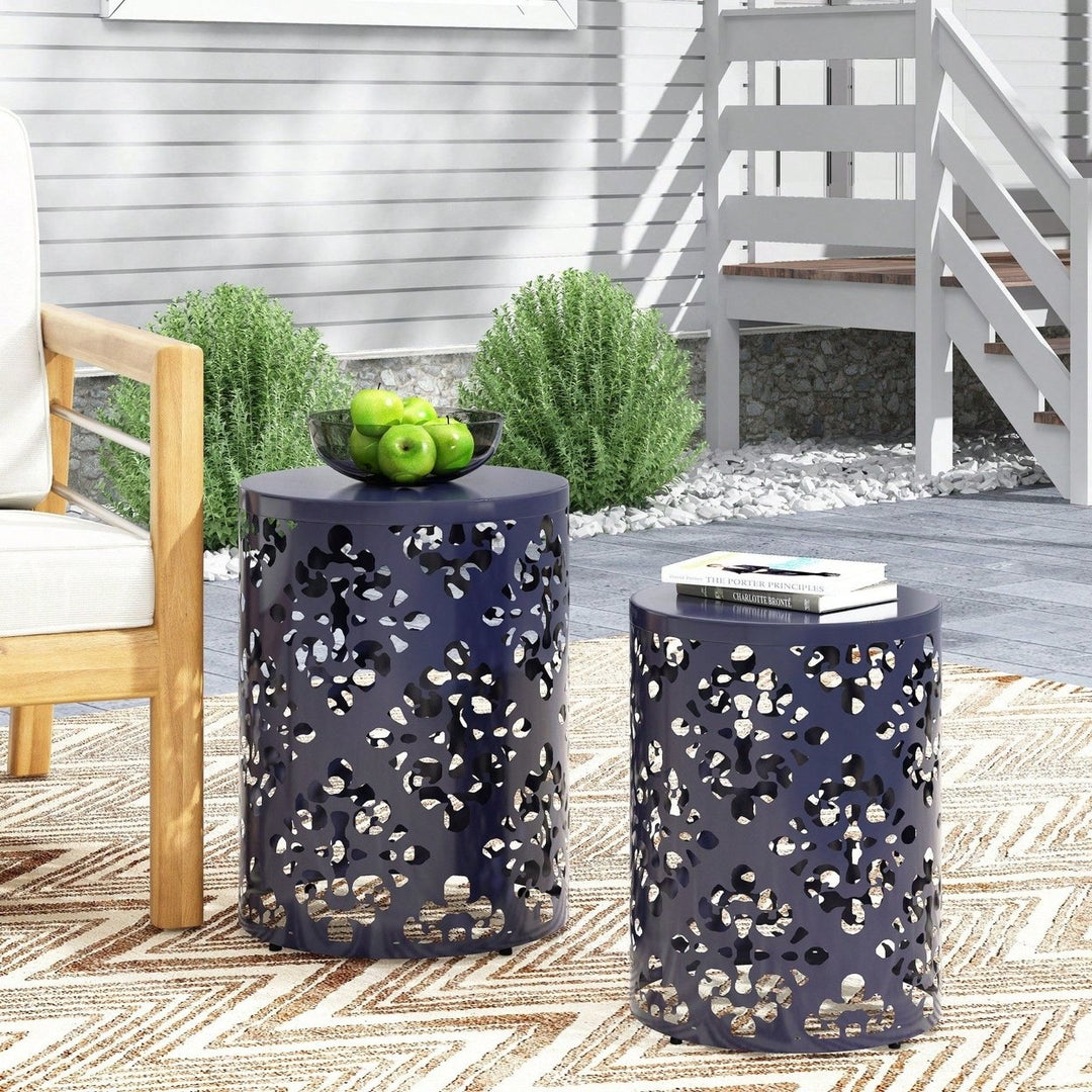 Metal S/2 Outdoor End Table Image 11