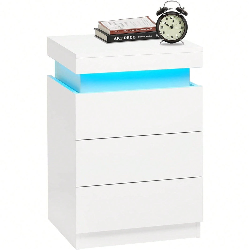 Modern Multi-Colour LED Night Table Bedside Tables For Bedroom, Living Room Image 2