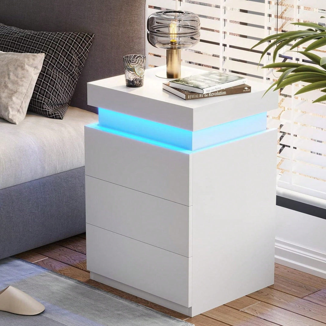 Modern Multi-Colour LED Night Table Bedside Tables For Bedroom, Living Room Image 3