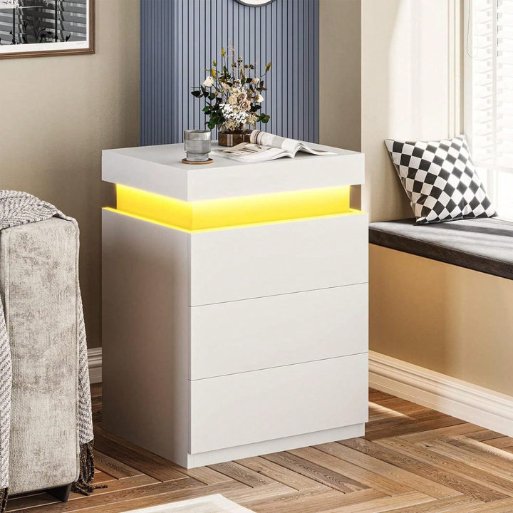 Modern Multi-Colour LED Night Table Bedside Tables For Bedroom, Living Room Image 4