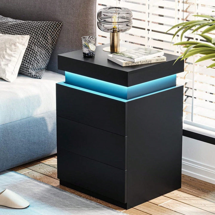 Modern Multi-Colour LED Night Table Bedside Tables For Bedroom, Living Room Image 9