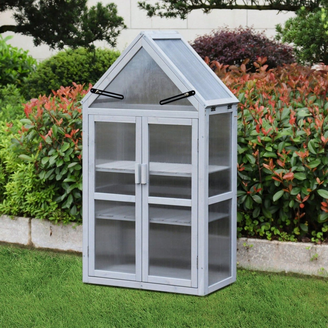 Mini Greenhouse Kit Indoor Outdoor Plant Stand Tiered Garden Accessory for Home and Patio Image 7