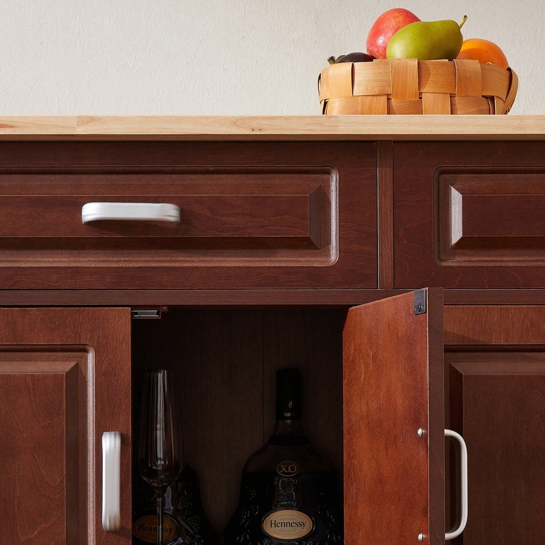 Mobile Kitchen Cart Island With Storage, Drop-Leaf Countertop, And Locking Wheels - Rolling Kitchen Island For Extra Image 5