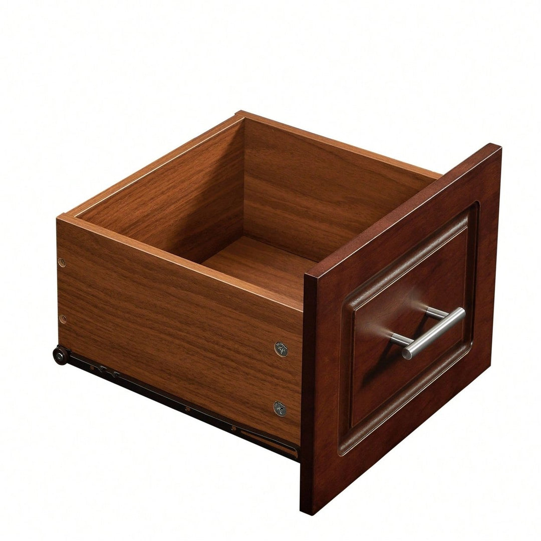 Mobile Kitchen Island Cart with Wood Top and Storage Drawers on Wheels for Small Spaces Image 6