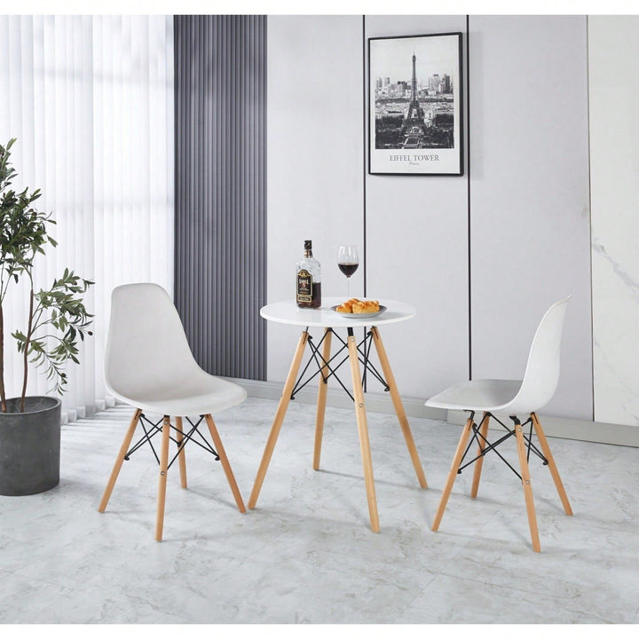 Modern And Stylish 3-Piece Dining Table Set With MDF Top And Metal Legs Image 1