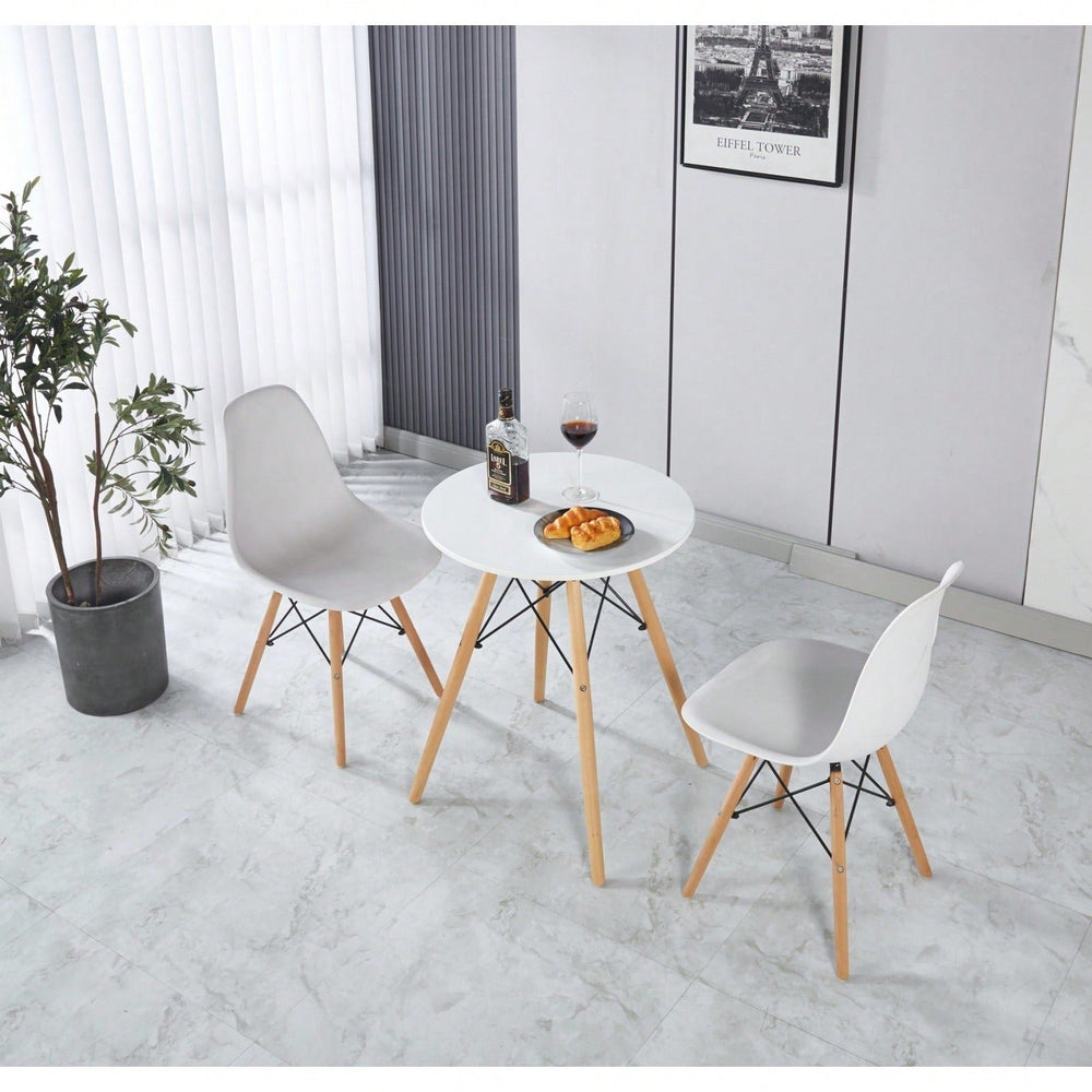 Modern And Stylish 3-Piece Dining Table Set With MDF Top And Metal Legs Image 2