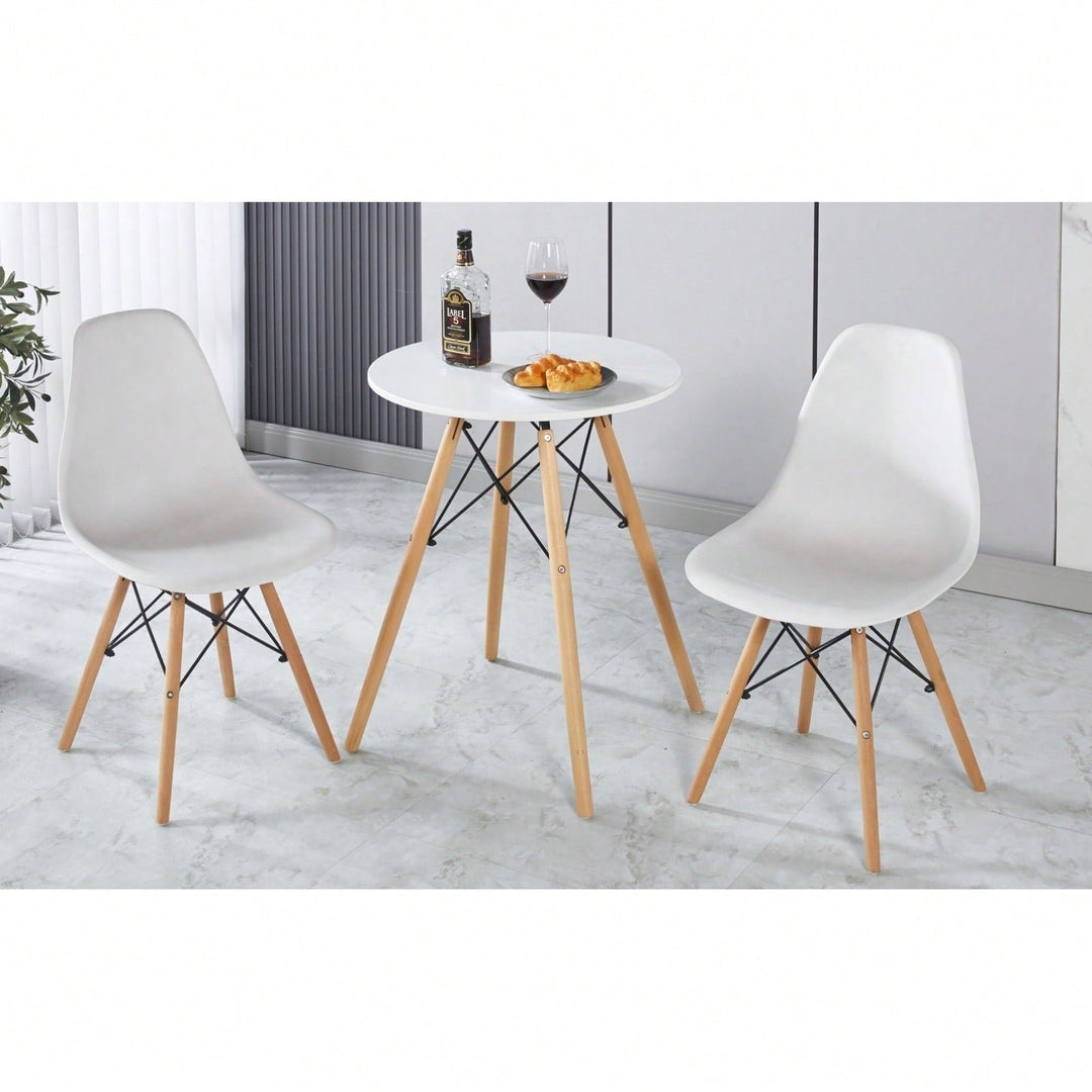 Modern And Stylish 3-Piece Dining Table Set With MDF Top And Metal Legs Image 3