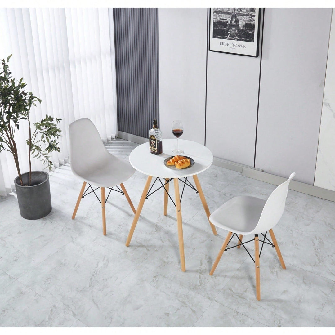 Modern And Stylish 3-Piece Dining Table Set With MDF Top And Metal Legs Image 4