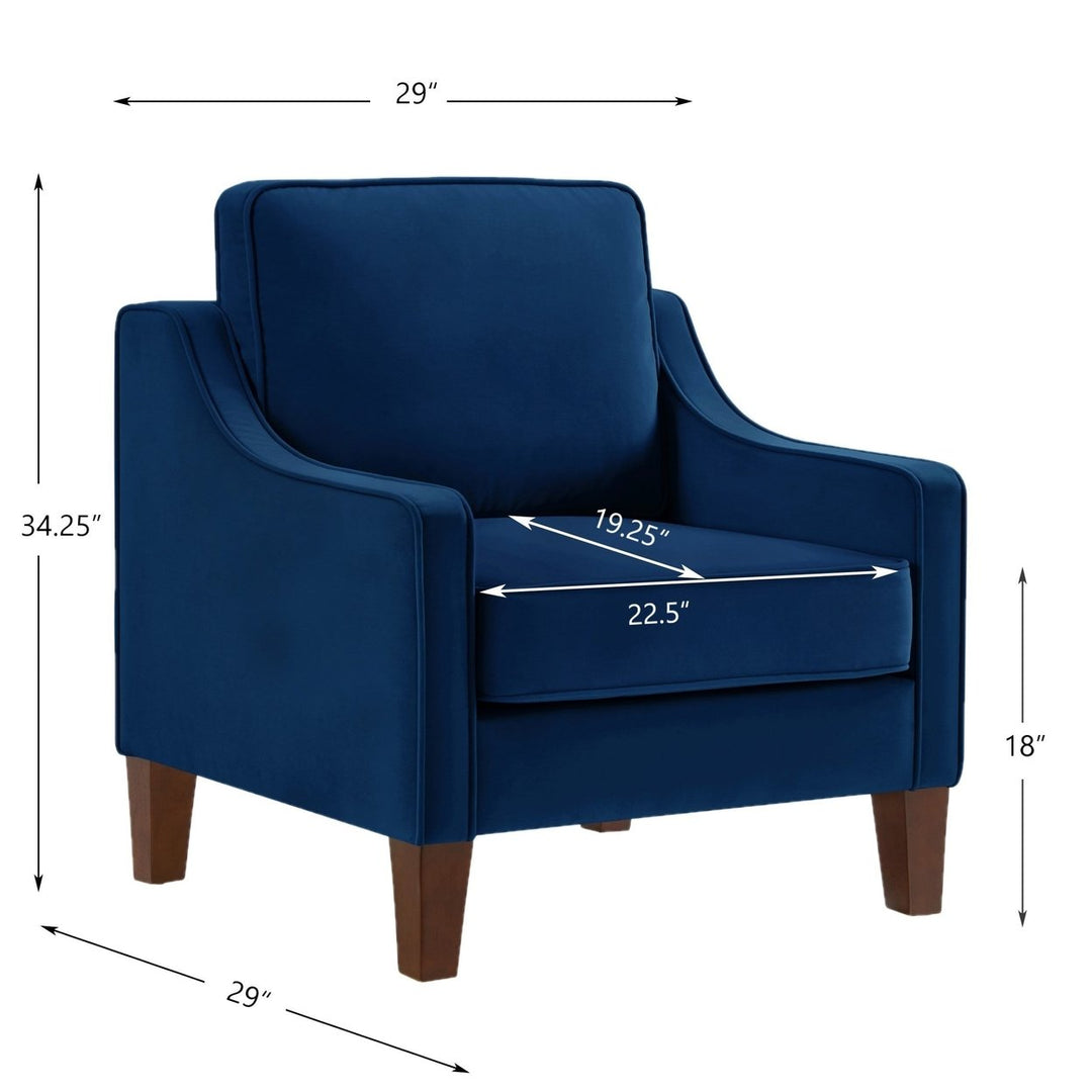 Modern Armchair, Living Room Single Seat Sofa Chair with Wooden Legs, Upholstered Velvet Accent Chair for Living Room, Image 10