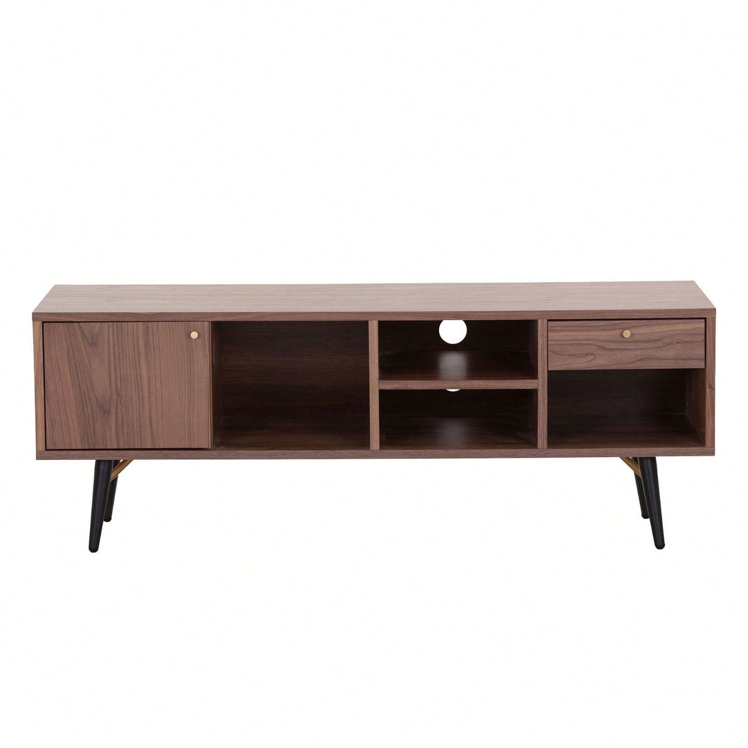 Mid-Century Modern TV Stand For TVs Up To 78 Inches, Low Profile Entertainment Center With Storage Image 1