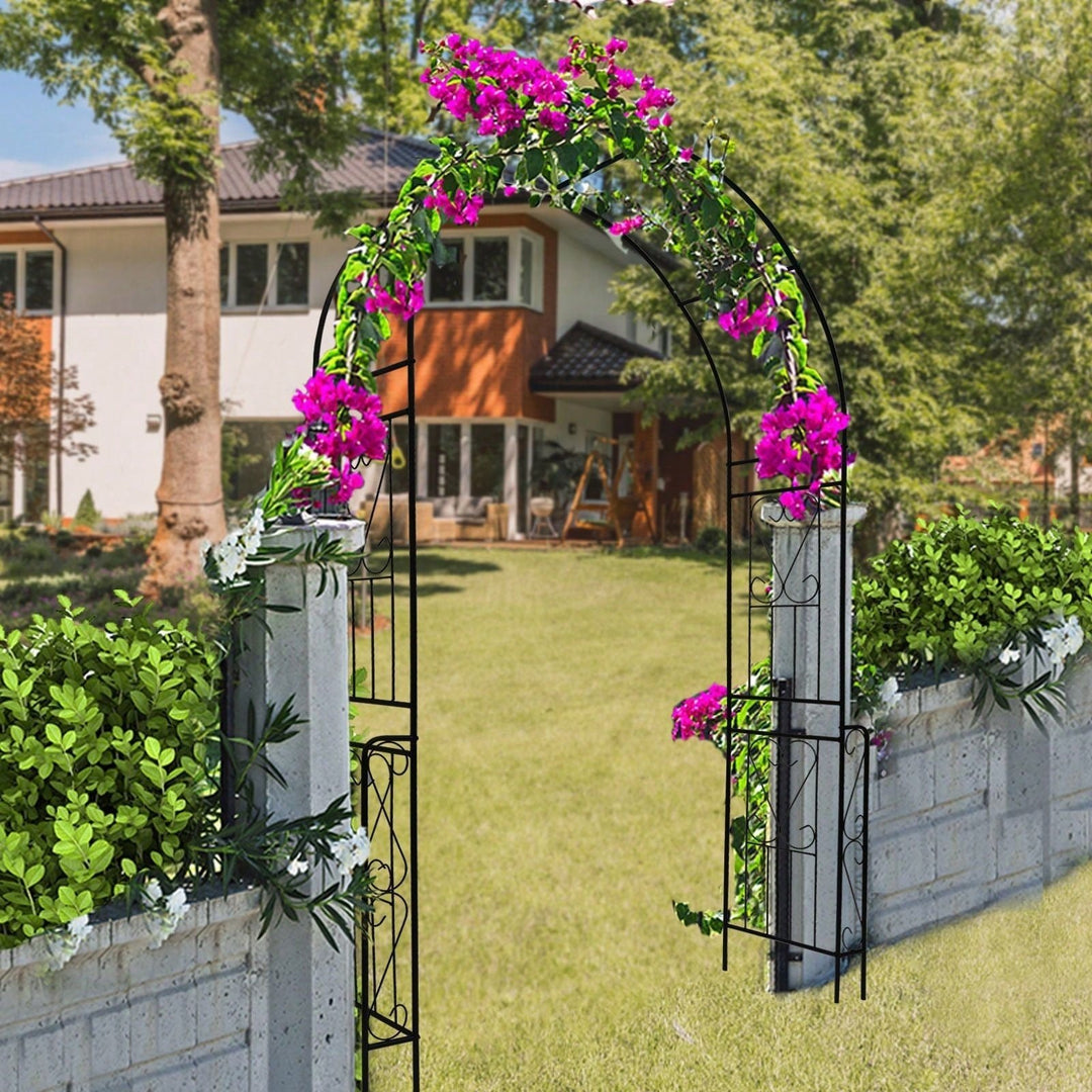 Metal Garden Arch Garden Arbor Trellis Climbing Plants Support Rose Arch Outdoor Arch Image 3