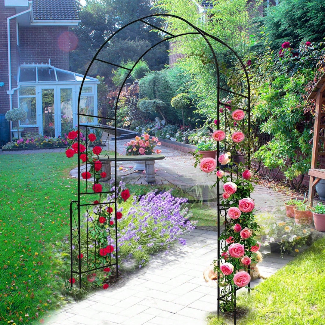 Metal Garden Arch Garden Arbor Trellis Climbing Plants Support Rose Arch Outdoor Arch Image 4