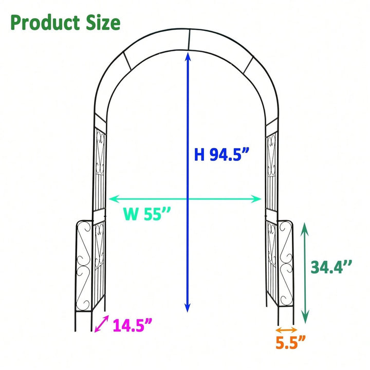 Metal Garden Arch Garden Arbor Trellis Climbing Plants Support Rose Arch Outdoor Arch Image 5