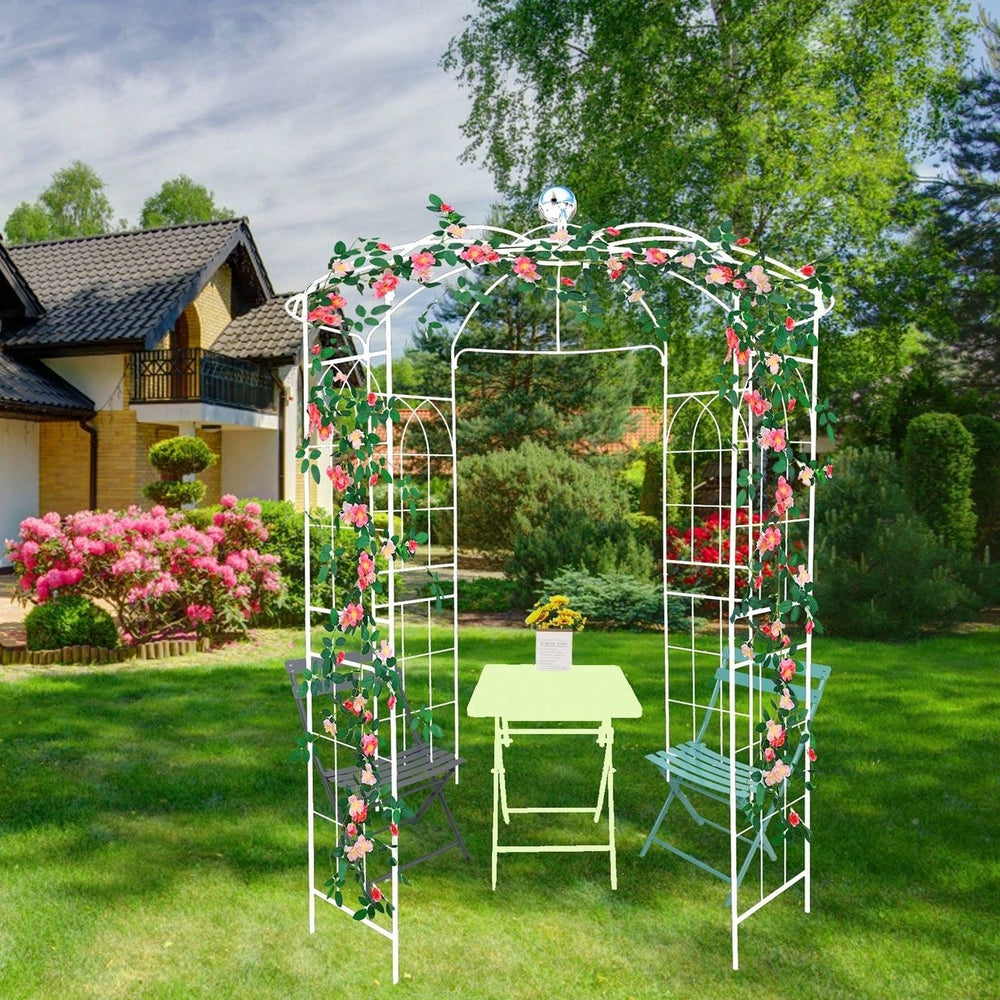 Metal Garden Arch Iron Garden Arbors Gazebo Dia High Birdcage Shape Pergola Pavilion For Wedding Ceremony Image 2