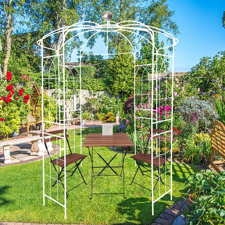 Metal Garden Arch Iron Garden Arbors Gazebo Dia High Birdcage Shape Pergola Pavilion For Wedding Ceremony Image 3