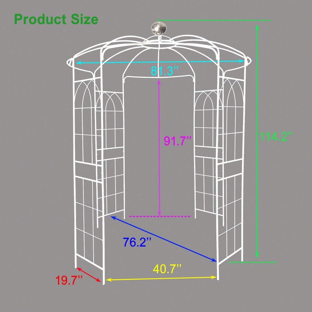 Metal Garden Arch Iron Garden Arbors Gazebo Dia High Birdcage Shape Pergola Pavilion For Wedding Ceremony Image 4