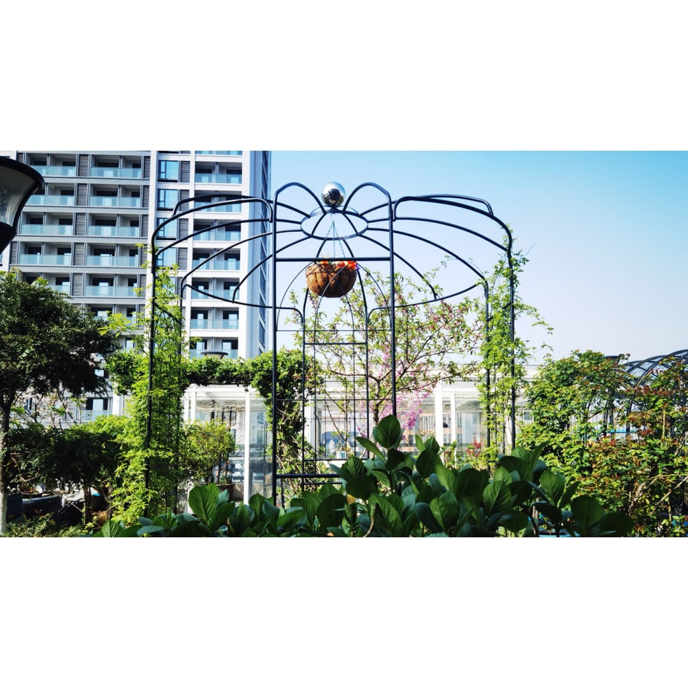 Metal Garden Arch Iron Garden Arbors Gazebo Dia81.3 x 114.2 High Birdcage Shape Pergola Pavilion for Wedding Ceremony Image 7