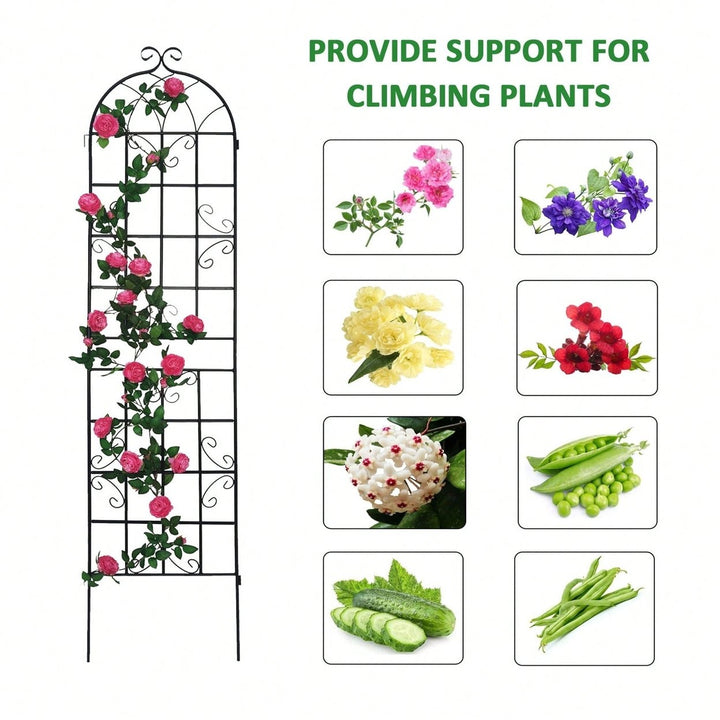 Metal Garden Trellis 86.7" X 19.7" Rustproof Trellis For Climbing Plants Outdoor Flower Support Image 4