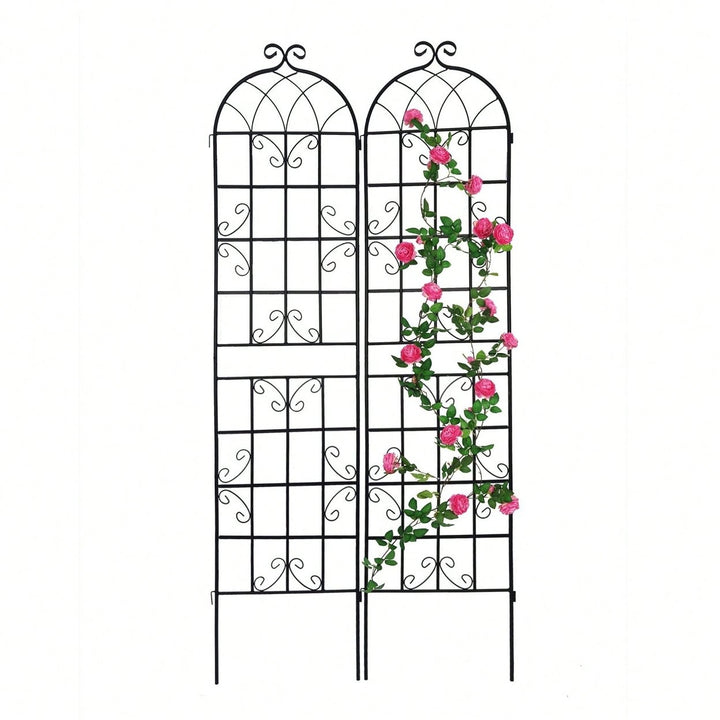 Metal Garden Trellis 86.7" X 19.7" Rustproof Trellis For Climbing Plants Outdoor Flower Support Image 7