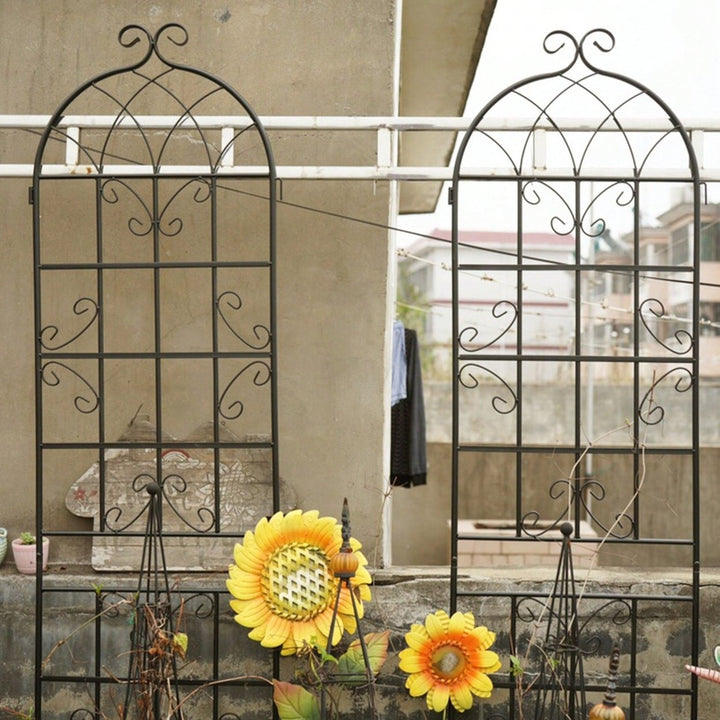 Metal Garden Trellis 86.7" X 19.7" Rustproof Trellis For Climbing Plants Outdoor Flower Support Image 9