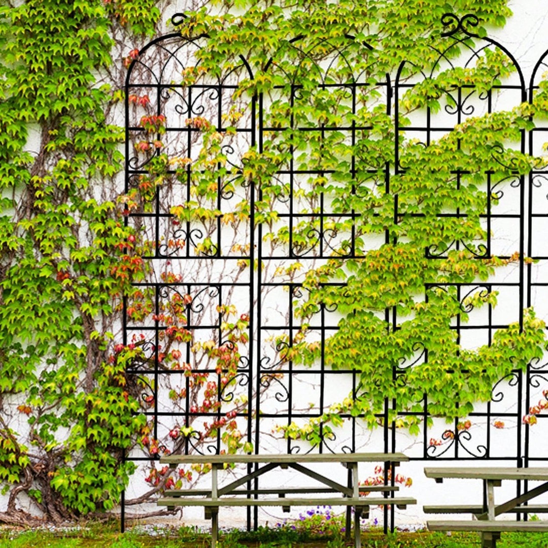 Metal Garden Trellis 86.7" X 19.7" Rustproof Trellis For Climbing Plants Outdoor Flower Support Image 12