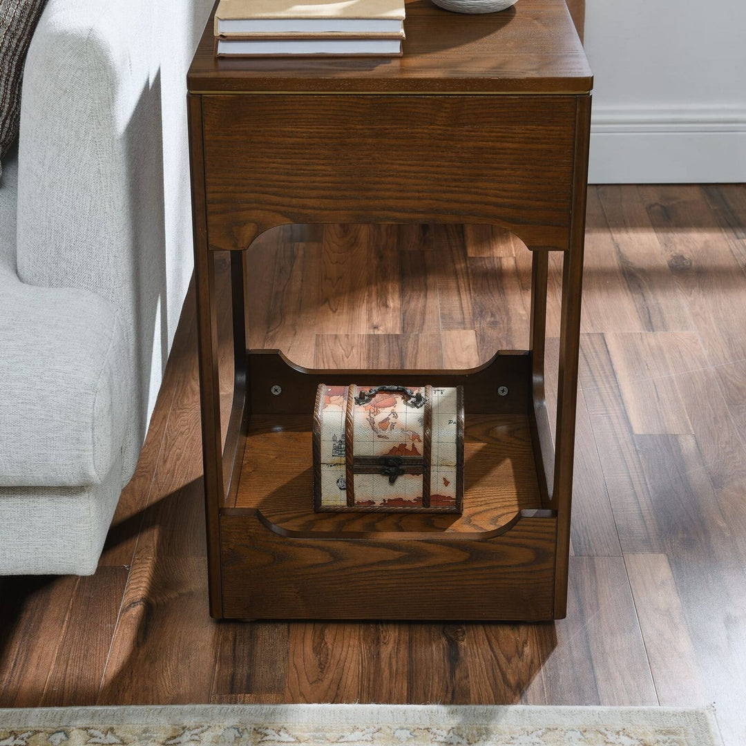 Mid Century Modern Lift Top Side Table with Storage for Living Room Office Image 6