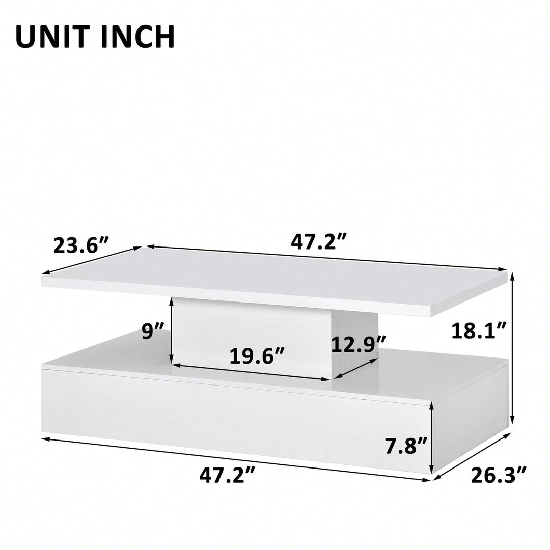 Modern Industrial Design Coffee Table With LED Lighting, 16 Colors With A Remote Control Image 3