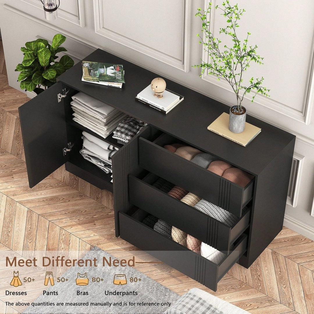 Modern Kitchen Buffet Storage Cabinet With Adjustable Shelves, Large Coffee Bar And Ample Drawer Space For Organized Image 11