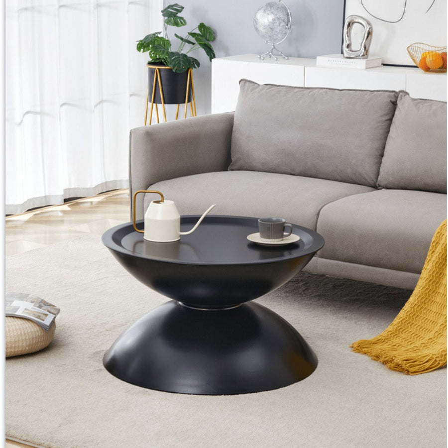 Modern Coffee Tables With Storage, Marble Look Top, Sturdy Steel Base, Set Of 2 Image 1