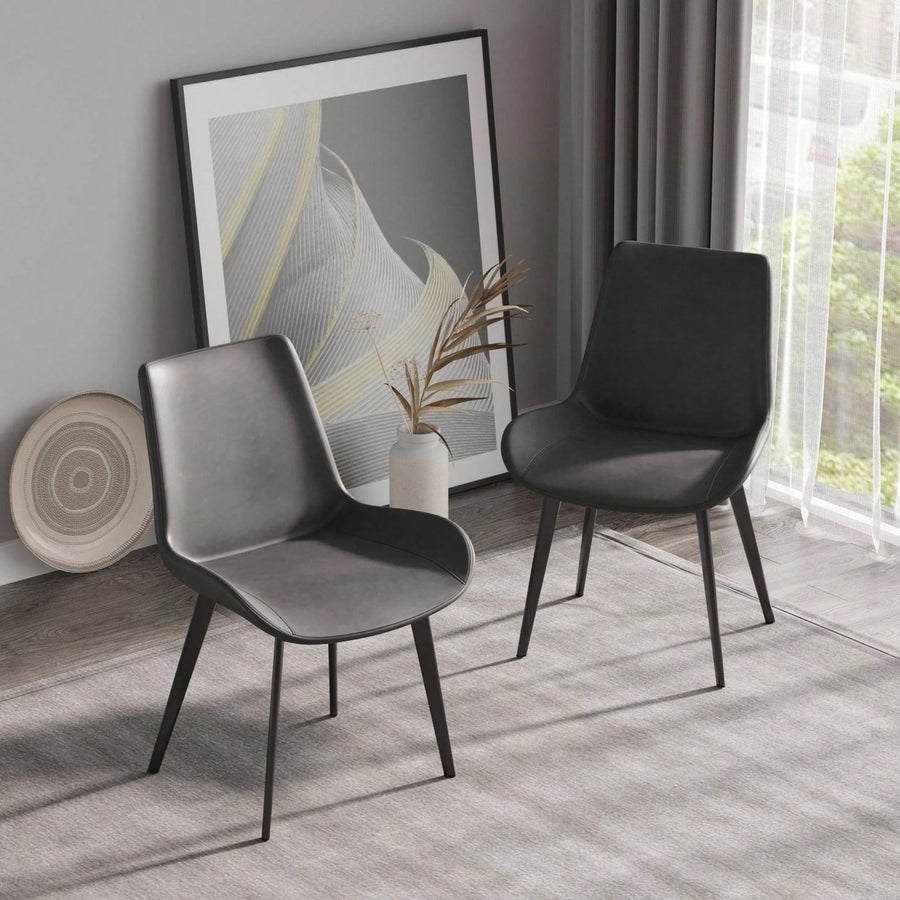 Modern Dining Chair Living Room Black Metal Leg Dining Chair-4pcs/Ctn Image 1