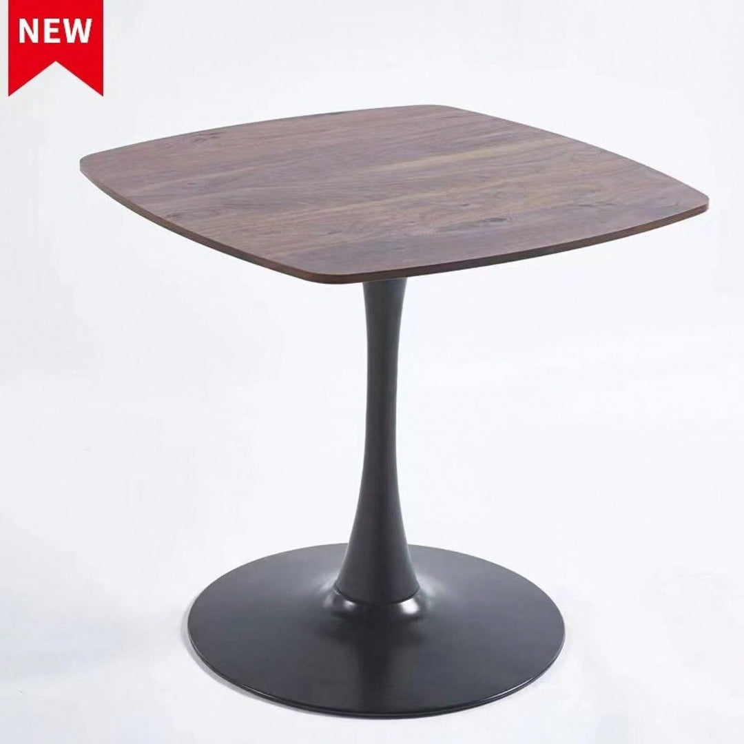 Modern Dining Table With Metal Legs - Easy Assembly Kitchen Table - Durable MDF Top - Spacious Executive Desk - Black Image 1