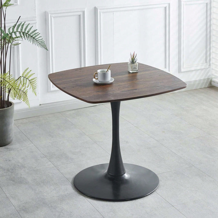 Modern Dining Table With Metal Legs - Easy Assembly Kitchen Table - Durable MDF Top - Spacious Executive Desk - Black Image 3