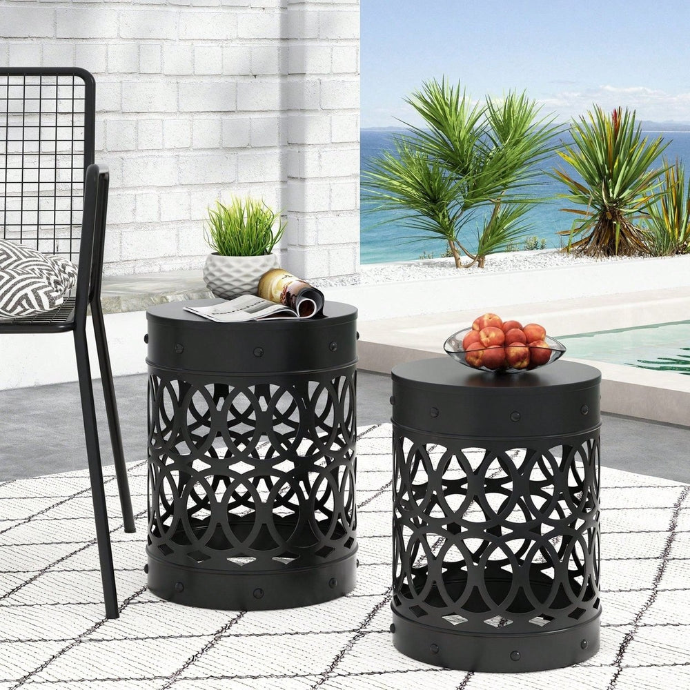 Modern Metal S2 End Table Stylish Accent Table for Living Room and Bedroom Image 2