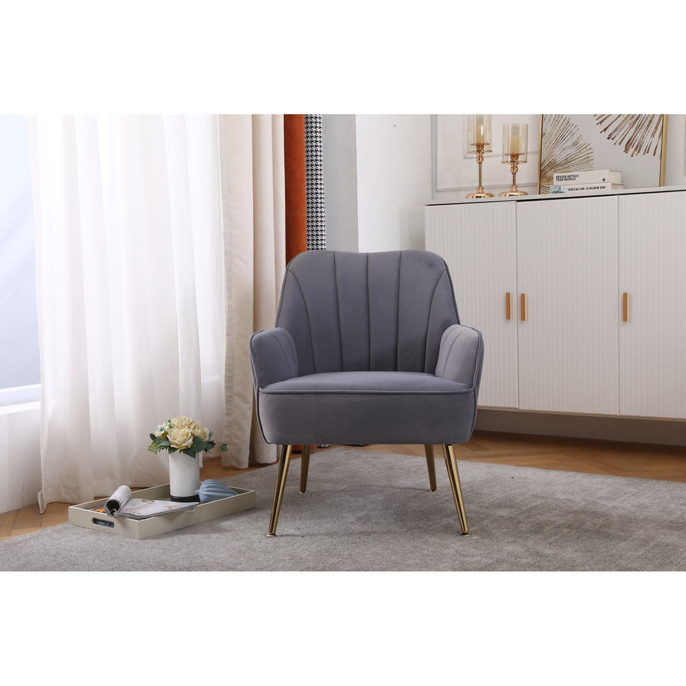 Modern Mid Century Velvet Sherpa Armchair for Living Room, Bedroom, Office - Easy Assembly and Stylish Comfort Image 2