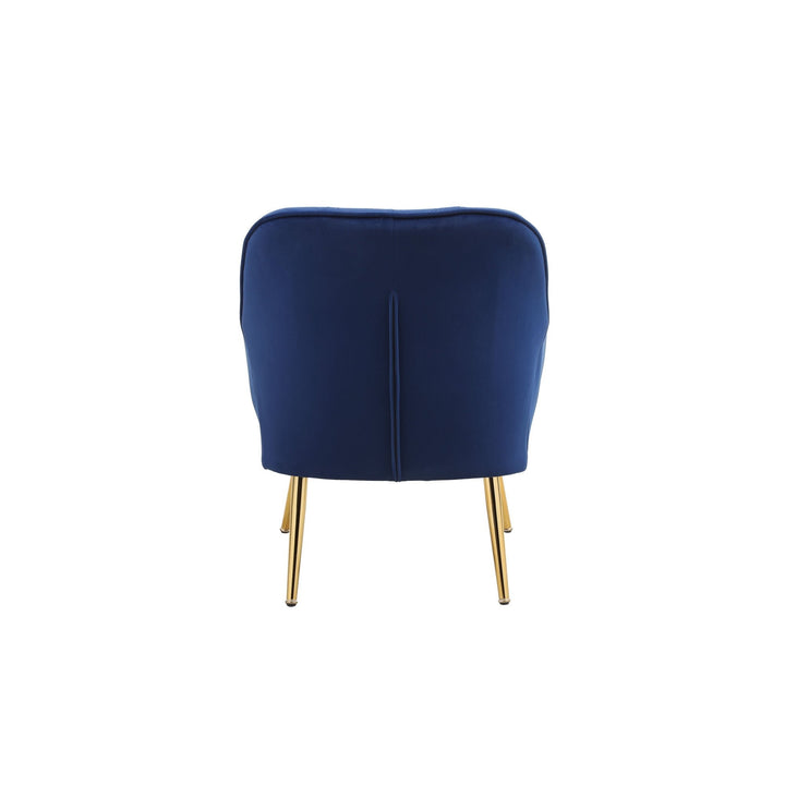 Modern Mid Century Velvet Sherpa Armchair for Living Room, Bedroom, Office - Easy Assembly, Navy Image 9