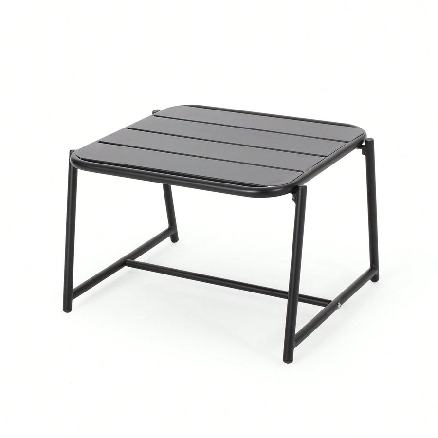 Modern Outdoor Matte Metal Side Table For Backyard Charm Image 1