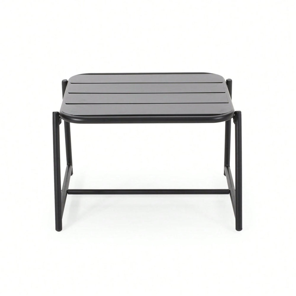 Modern Outdoor Matte Metal Side Table For Backyard Charm Image 2