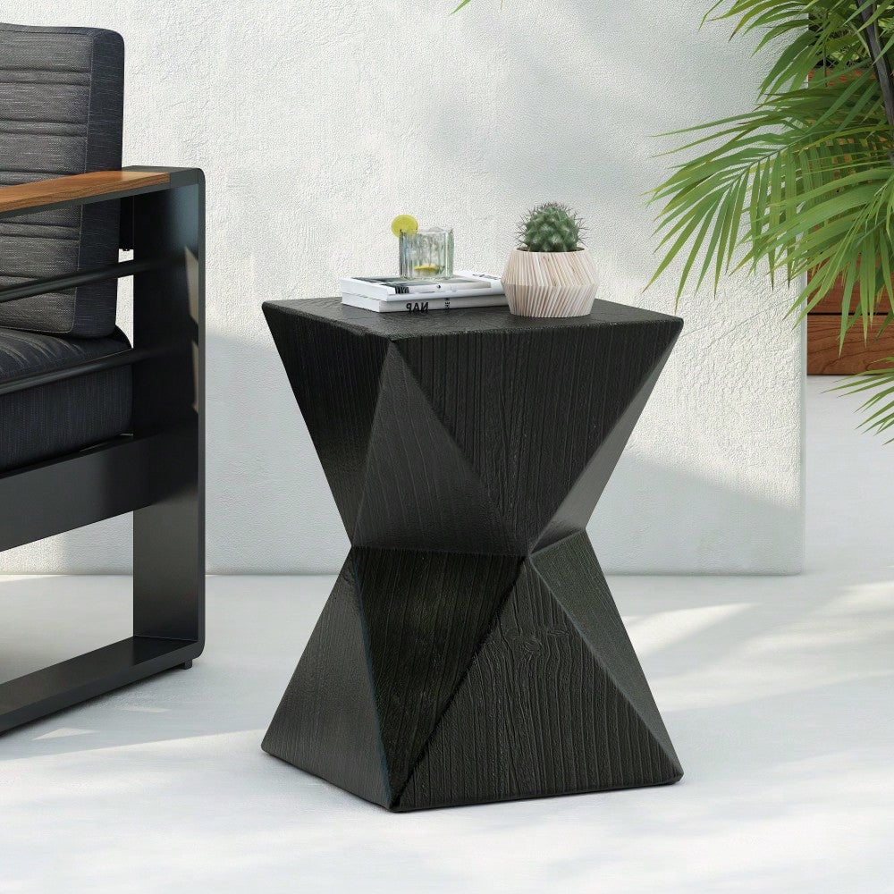 Modern Prismatic Grain Side Table With Symmetrical Design For Stylish Image 2