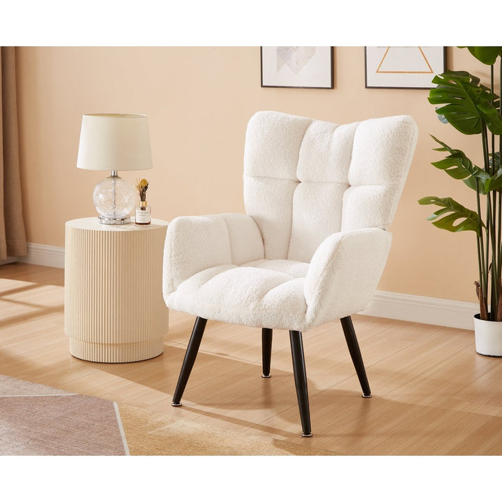 Modern Single Sofa Armchair with High Backrest Comfy Reading Chair for Small Spaces/Living Room/Bedroom/Apartment Image 1