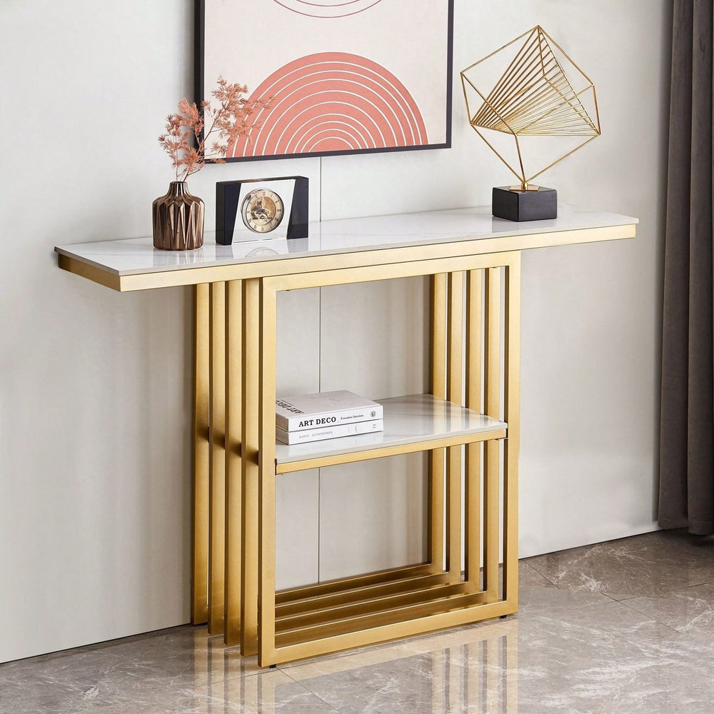 Modern Sintered Stone Console Table Stylish Design, Durability, And Easy Assembly. Image 2