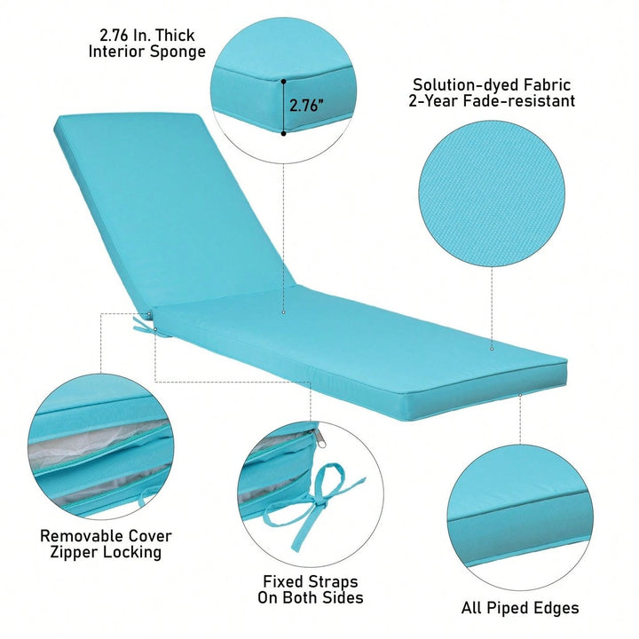 Outdoor Chaise Lounge Cushion With Quality Material, Removable Cover, And High Resilience Sponge Image 8